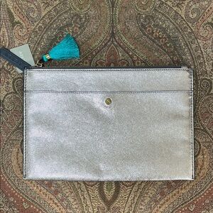 J. Crew Gold Pebbled Clutch NWT
